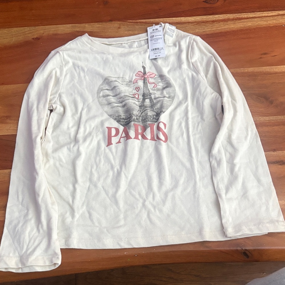 Carter's Cream Long Sleeve Tee with Paris Design